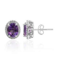Boucles d'oreilles en argent et Améthyste de Zambie