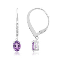 Boucles d'oreilles en argent et Améthyste