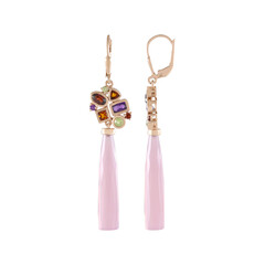 Boucles d'oreilles en argent et Calcédoine lavande (KM by Juwelo)