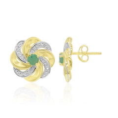 Boucles d'oreilles en argent et Emeraude