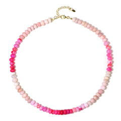 Collier en argent et Opale rose d'Éthiopie