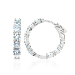 Boucles d'oreilles en argent et Topaze bleu ciel