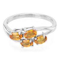 Bague en argent et Saphir orange