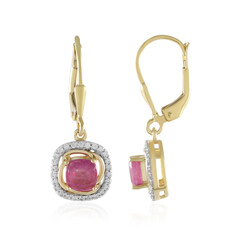 Boucles d'oreilles en argent et Saphir rose de Madagascar