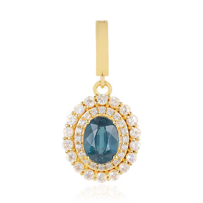 Pendentif en argent et Kyanite bleu pétrole