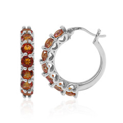 Boucles d'oreilles en argent et Quartz mystique orange