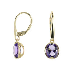 Boucles d'oreilles en or et Améthyste
