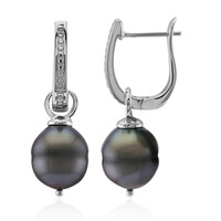 Boucles d'oreilles en argent et Perle de culture de Tahiti (TPC)