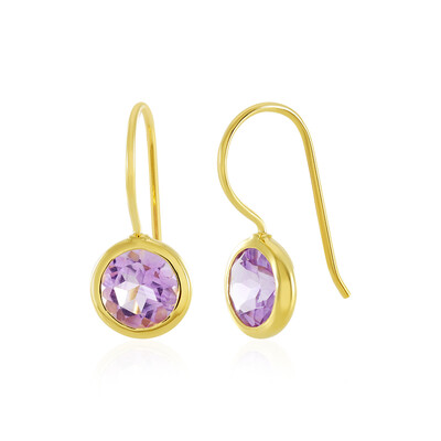 Boucles d'oreilles en argent et Améthyste Rose de France