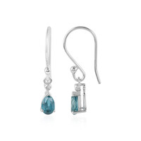 Boucles d'oreilles en argent et Kyanite bleu pétrole