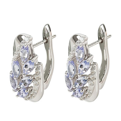 Boucles d'oreilles en argent et Tanzanite