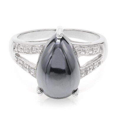 Bague en argent et Hématite noire