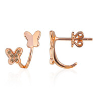 Boucles d'oreilles en or et Diamant rose de France SI1 d'Argyle 