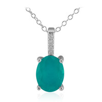 Collier en argent et Quartz bleu-vert