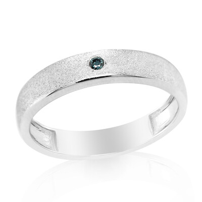 Bague en argent et Diamant bleu I3