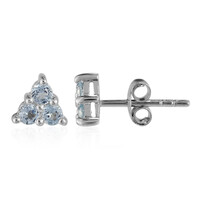 Boucles d'oreilles en argent et Topaze bleu ciel