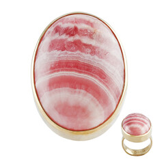 Bague en argent et Rhodochrosite (Bali Barong)
