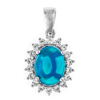 Pendentif en argent et Opale bleu Caraïbes