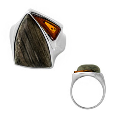 Bague en argent et Ambre baltique