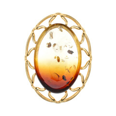 Pendentif en argent et Ambre de la Baltique Lever du soleil