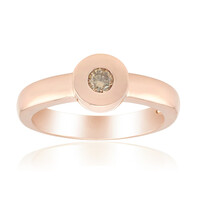 Bague en argent et Diamant rose de France SI1 d'Argyle 