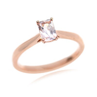 Bague en or et Béryl rose non chauffé
