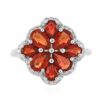 Bague en argent et Rubis rouge du soir