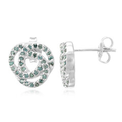 Boucles d'oreilles en argent et Diamant fantaisie