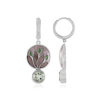 Boucles d'oreilles en argent et Améthyste verte (Adela Silber)