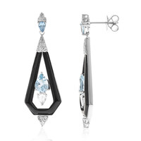 Boucles d'oreilles en or et Aigue-Marine du Brésil AAA (CIRARI)