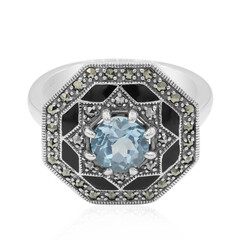 Bague en argent et Topaze bleu ciel