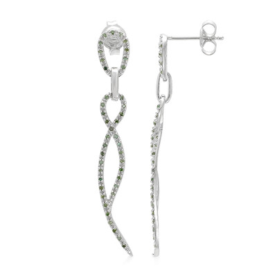 Boucles d'oreilles en argent et Diamant fantaisie