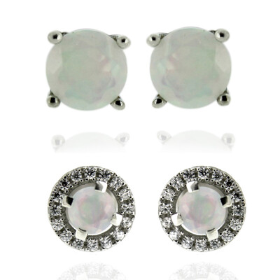 Boucles d'oreilles en argent et Opale Welo