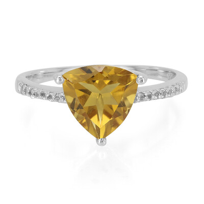Bague en argent et Quartz cognac