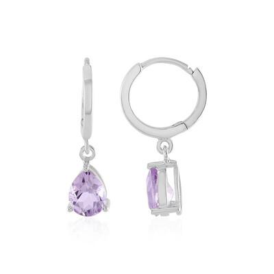Boucles d'oreilles en argent et Améthyste Rose de France