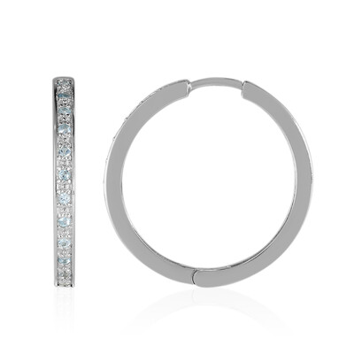 Boucles d'oreilles en argent et Topaze bleu Suisse