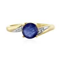 Bague en argent et Saphir bleu de Madagascar