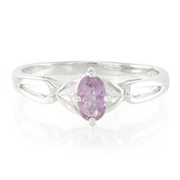 Bague en argent et Saphir pourpre de Ceylan non chauffé