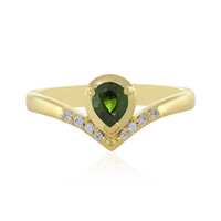 Bague en argent et Zircon de Ceylan vert