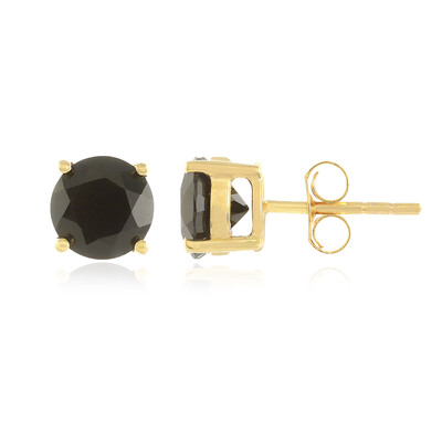 Boucles d'oreilles en argent et Spinelle noir