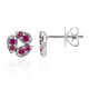 Boucles d'oreilles en argent et Rubis de Birmanie (Pallanova)