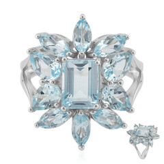 Bague en argent et Topaze bleu ciel