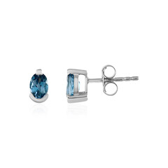 Boucles d'oreilles en argent et Topaze bleu de Londres