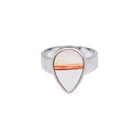 Bague en argent et Jaspe rouge du soir