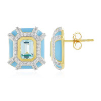 Boucles d'oreilles en argent et Topaze bleu ciel