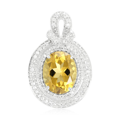 Pendentif en argent et Quartz champagne