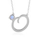 Collier en argent et Pierre de Lune arc-en-ciel