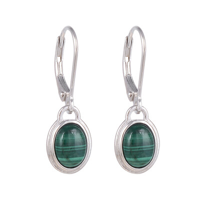 Boucles d'oreilles en argent et Malachite