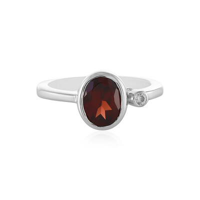 Bague en argent et Grenat du Mozambique