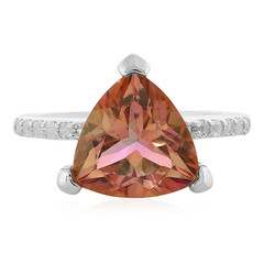 Bague en argent et Topaze mystique couleur pêche